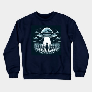 Grey Aliens in a UFO Breaking Bad Crewneck Sweatshirt